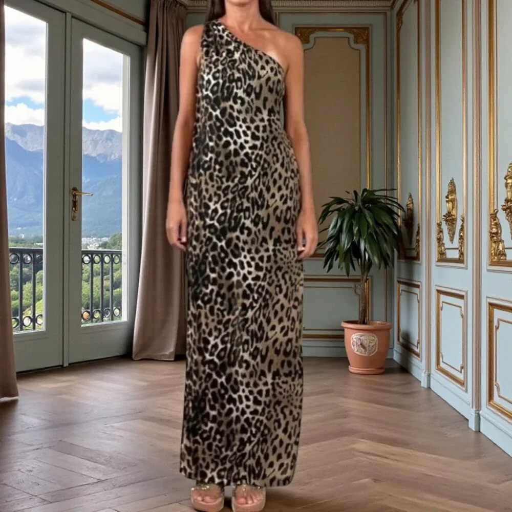 BOSTON PROPER LEOPARD PRINT DRAPE FRONT JUMPSUIT - Picture 3 of 9